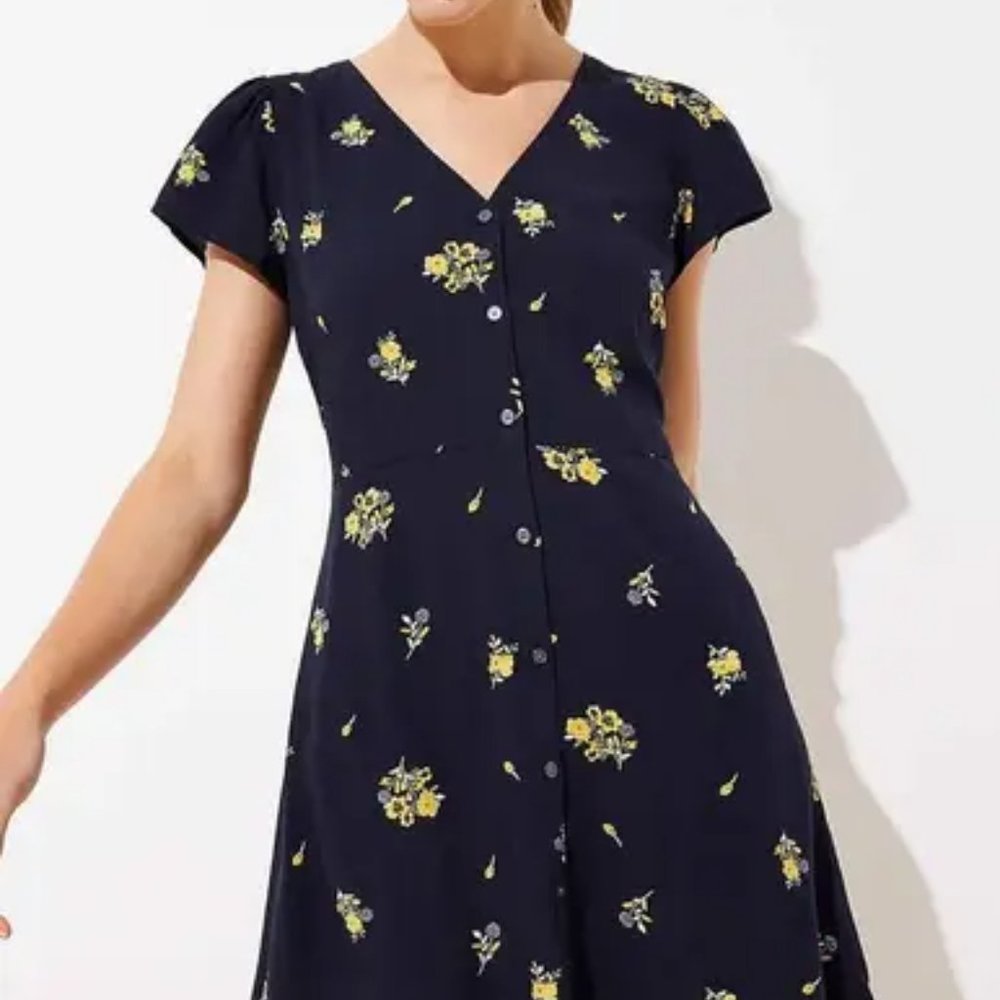 Loft Button Down Floral Dress
